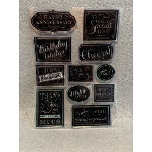 Chalk Board Clear Stamps Set for Card Making & Scrapbooking